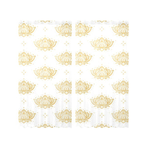Gold Ornamental lotue waterlily symbol pattern Gauze Curtain