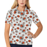 Ladybug Pattern Print Design 05 Women's All Over Print Polo Shirt