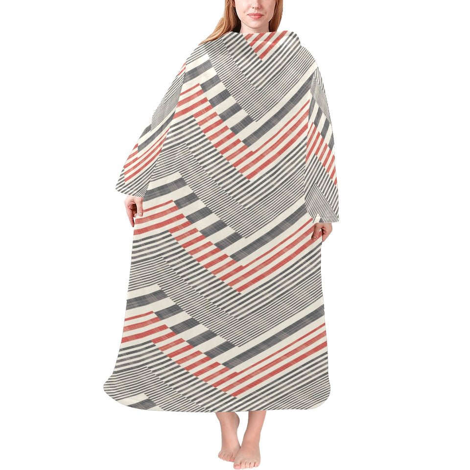 zigzag chevron striped pattern Blanket Robe with Sleeves