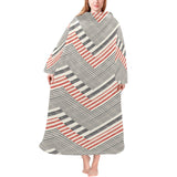 zigzag chevron striped pattern Blanket Robe with Sleeves