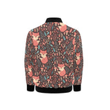 fox leaves mushroom pattern Kids' Boys' Girls' Bomber Jacket