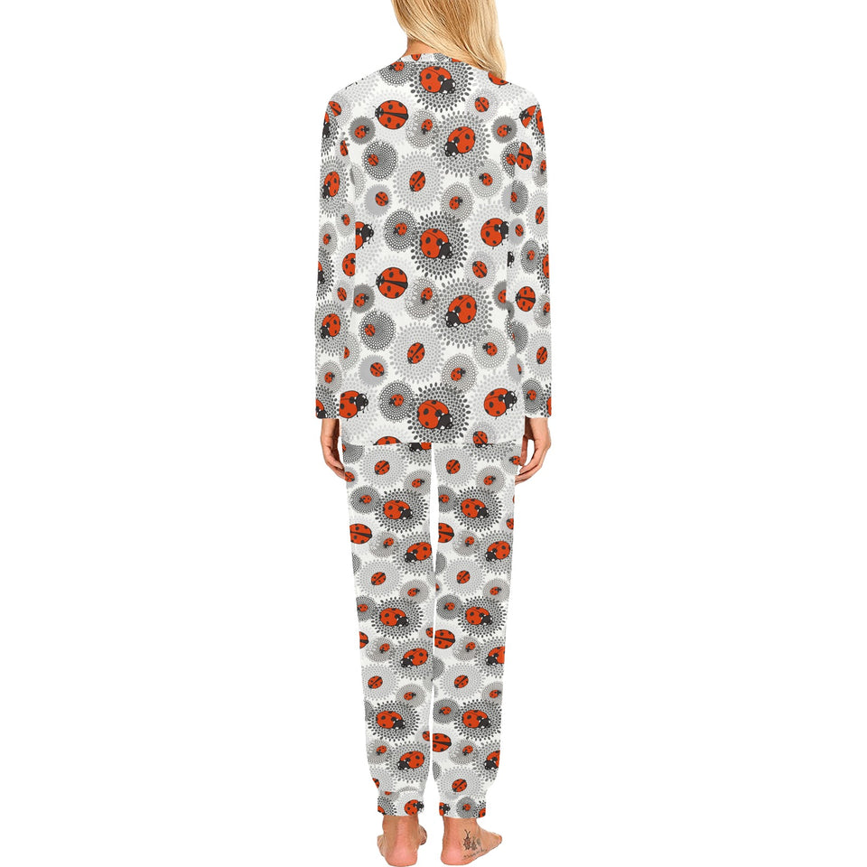 Ladybug Pattern Print Design 05 Women's All Over Print Pajama Set