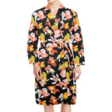 Goldfish Pattern Print Design 03 Men's Long Sleeve Belted Night Robe