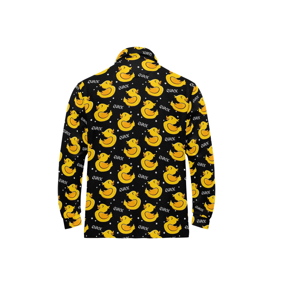 Duck Pattern Print Design 05 Men's Long Sleeve Polo Shirt