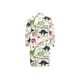 Cute dinosaurs pattern Men's Long Sleeve Belted Night Robe
