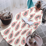 papaya pattern Blanket Robe with Sleeves