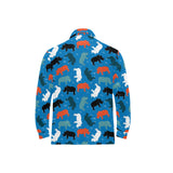 Colorful rhino pattern Men's Long Sleeve Polo Shirt