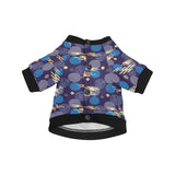 Blue japanese pattern cloud wave flower All Over Print Pet Dog Round Neck Fuzzy Shirt