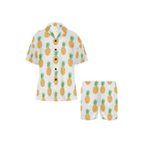 Pineapples pattern Women's V-Neck Short Pajama Set