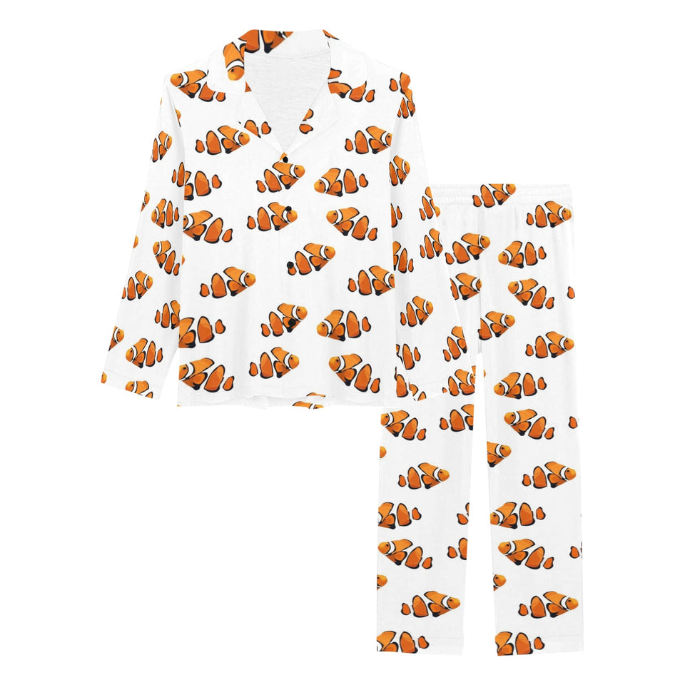 Clown Fish Pattern Print Design 03 Women's Long Pajama Set