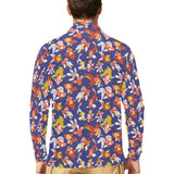 Goldfish Pattern Print Design 04 Men's Long Sleeve Polo Shirt