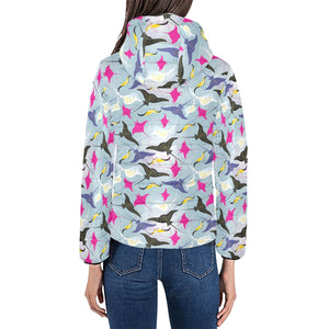 Stingray Pattern Print Design 01 Women's Padded Hooded Jacket