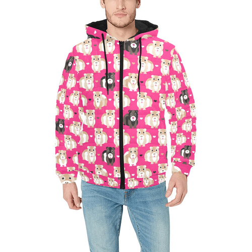 Guinea Pig Pattern Print Design 01 Men's Padded Hooded Jacket