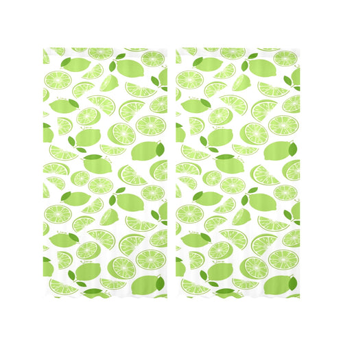 Lime design pattern Gauze Curtain