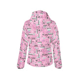 Piano Pattern Print Design 01 Women's Padded Hooded Jacket