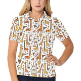 Giraffe Pattern Print Design 04 Women's All Over Print Polo Shirt