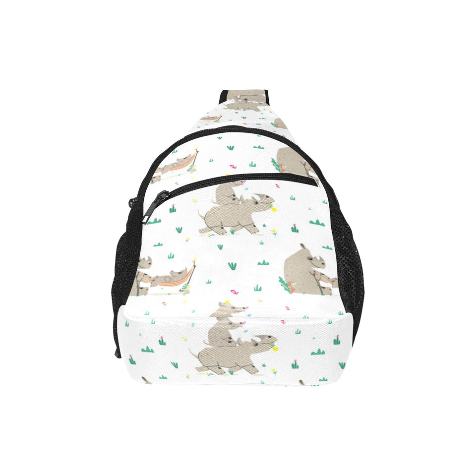 Cute Rhino pattern background All Over Print Chest Bag