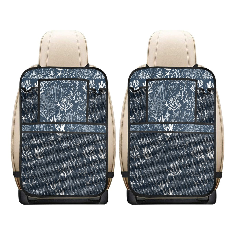 Coral Reef Pattern Print Design 05 Car Seat Back Organizer