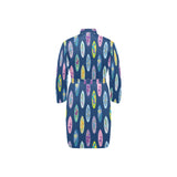 Surfboard Pattern Print Design 03 Men's Long Sleeve Belted Night Robe