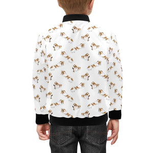 Jack Russel Pattern Print Design 04 Kids' Boys' Girls' Bomber Jacket