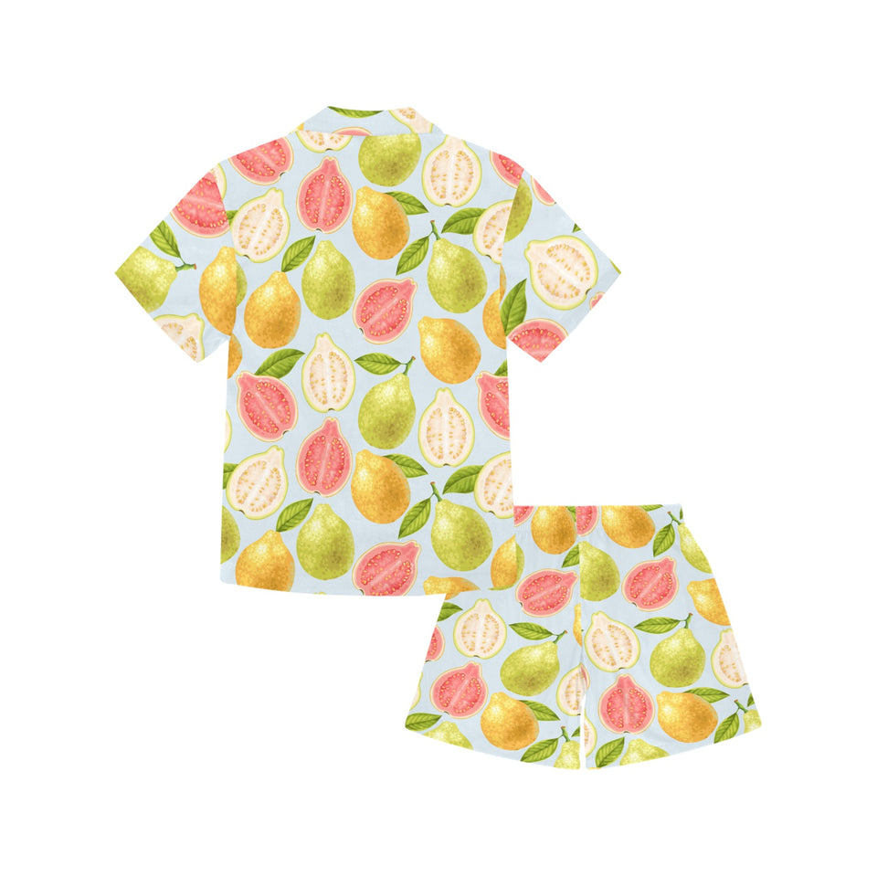 Guava design pattern Kids' Boys' Girls' V-Neck Short Pajama Set
