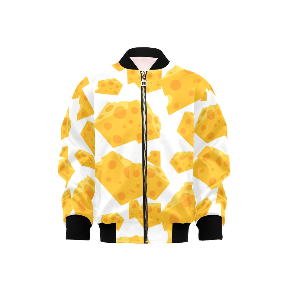 Cheese slice pattern Kids' Boys' Girls' Bomber Jacket
