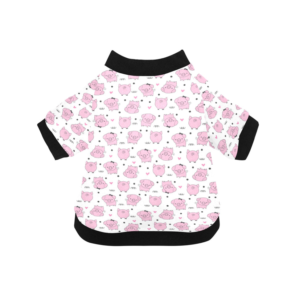 Pig Pattern Print Design 03 All Over Print Pet Dog Round Neck Fuzzy Shirt