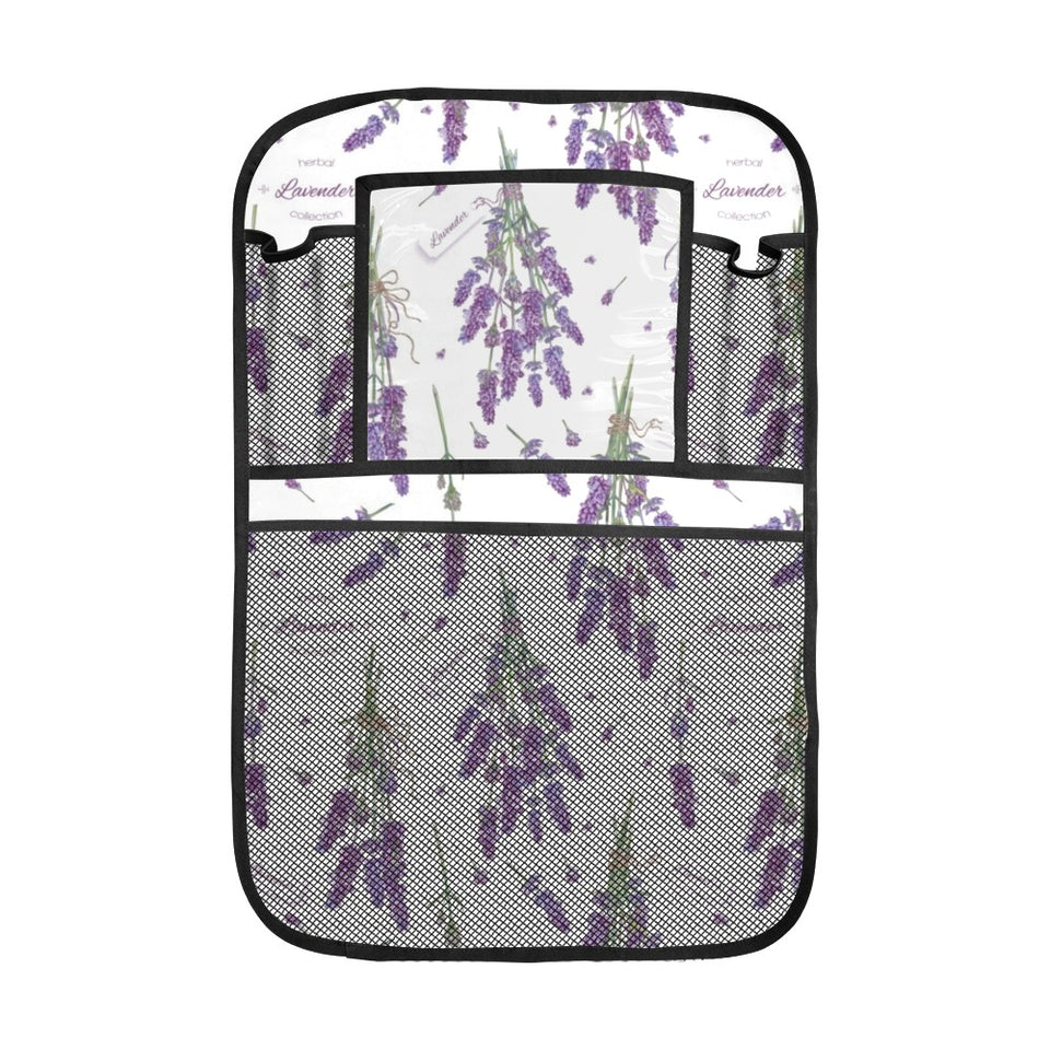 lavender flower design pattern Car Seat Back Organizer