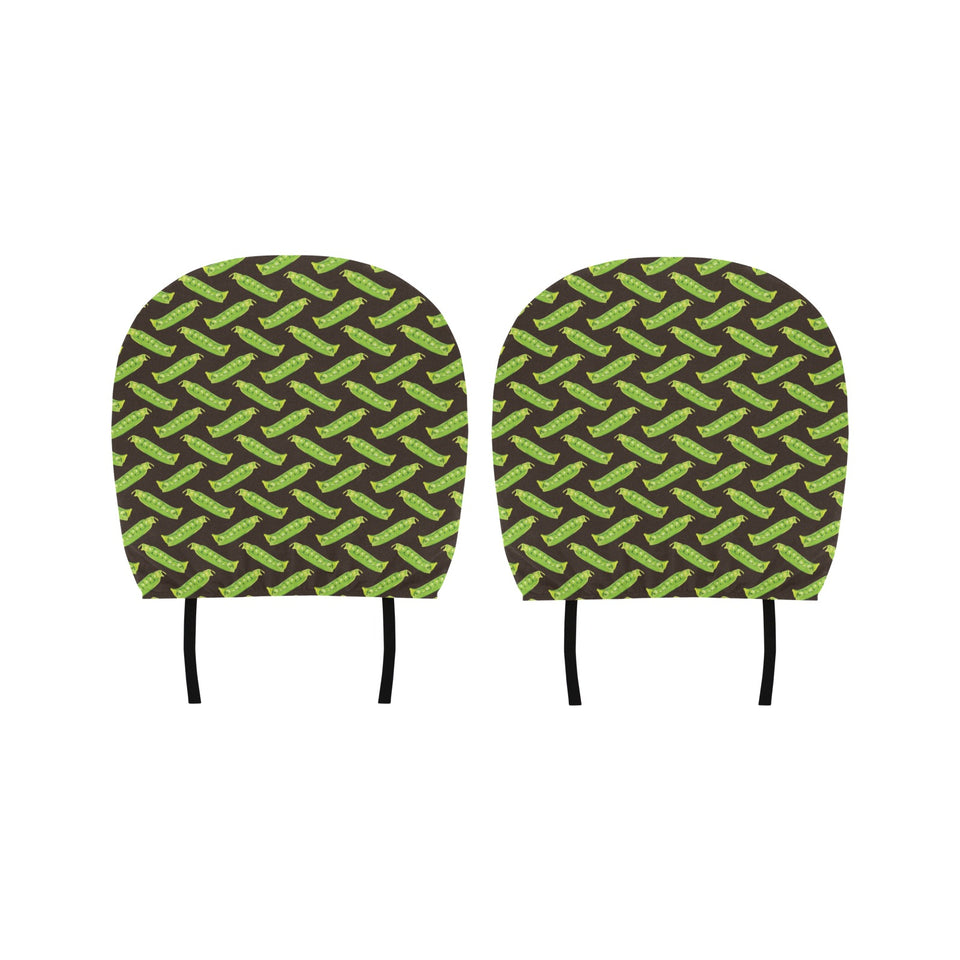 Green Peas Pattern Print Design 05 Car Headrest Cover