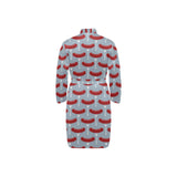 Sausage Pattern Print Design 02 Men's Long Sleeve Belted Night Robe