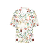 Bicycle Pattern Print Design 05 Women's All Over Print Hawaiian Shirt