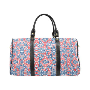 Blue Red Eiffel Tower Pattern Print Design 02 Travel Bag