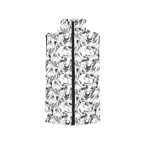 Greyhound Pattern Print Design 01 Women's Padded Vest