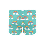 Rainbow pattern green background Men's Swimming Trunks