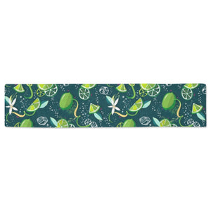 Lime ice flower pattern Table Runner