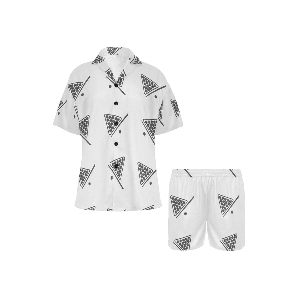 Billiard Ball Pattern Print Design 03 Women's V-Neck Short Pajama Set