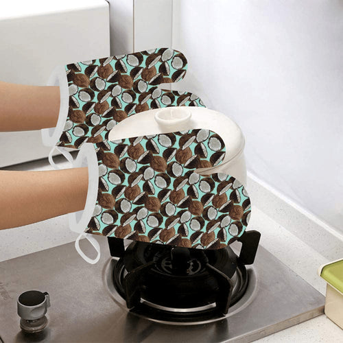 Coconut Pattern Print Design 03 Heat Resistant Oven Mitts