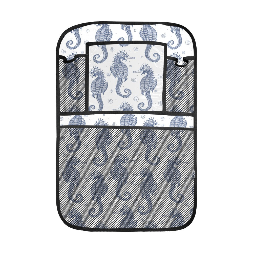 Seahorse pattern background Car Seat Back Organizer