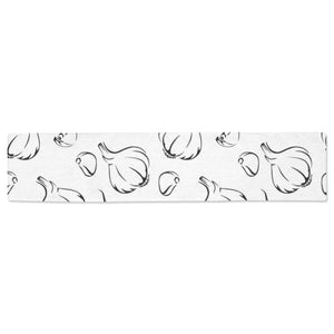 Garlic pattern black white Table Runner