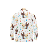 Cute Chihuahua dog pattern Men's Long Sleeve Polo Shirt