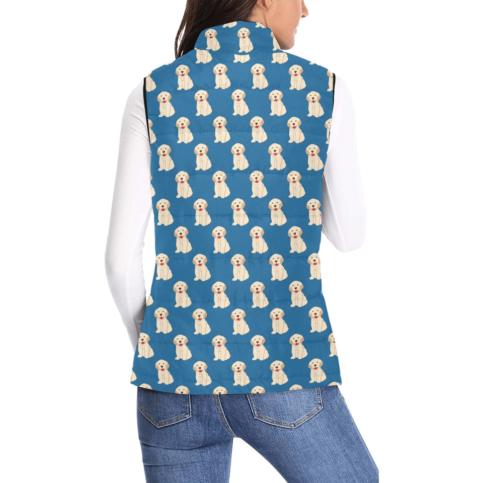 Golden Retriever Pattern Print Design 03 Women's Padded Vest