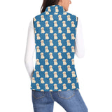 Golden Retriever Pattern Print Design 03 Women's Padded Vest