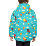 Hot Air Balloon Sky Pattern Kids' Boys' Girls' Padded Hooded Jacket