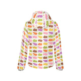 Hippopotamus Pattern Print Design 01 Women's Padded Hooded Jacket