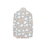 Cute rainbow clound star pattern Women's Long Sleeve Polo Shirt