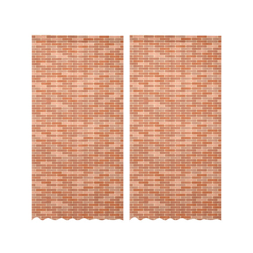 Brick Printed Pattern Print Design 02 Gauze Curtain