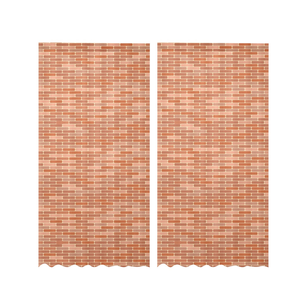 Brick Printed Pattern Print Design 02 Gauze Curtain