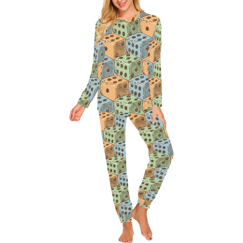 Dice Pattern Print Design 05 Women's All Over Print Pajama Set