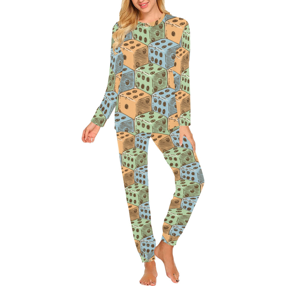 Dice Pattern Print Design 05 Women's All Over Print Pajama Set