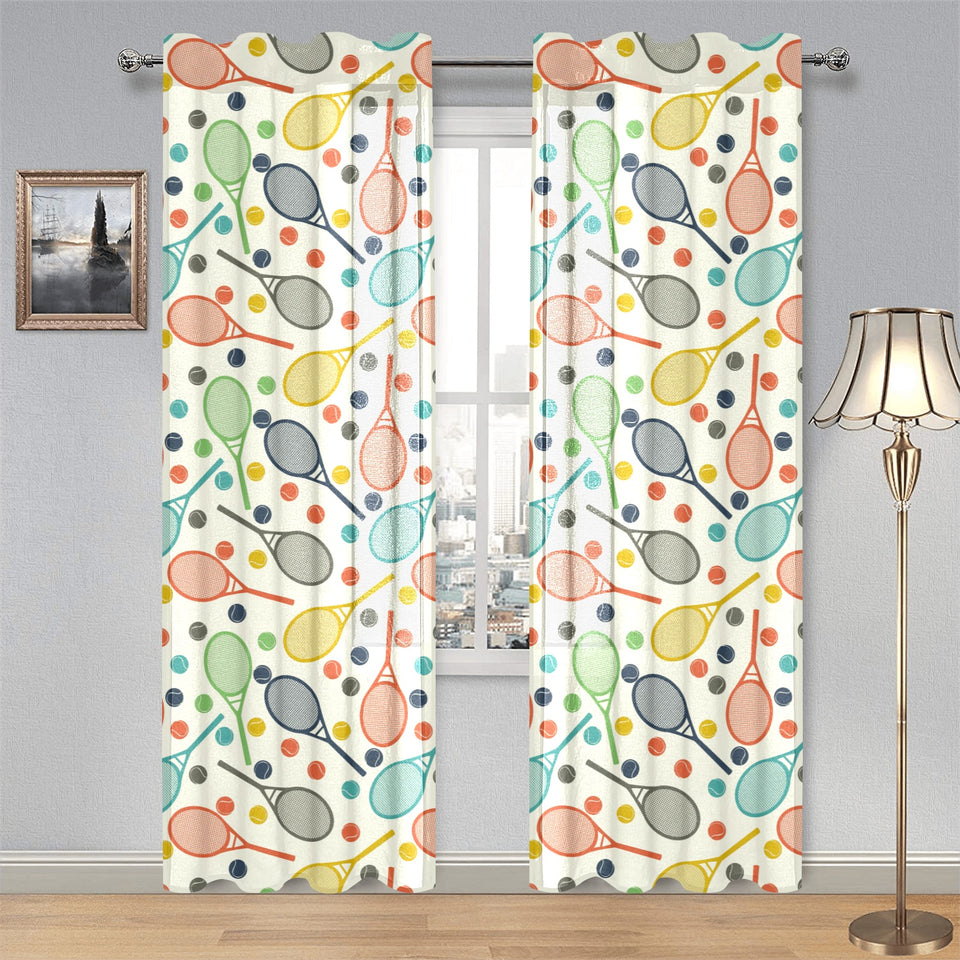 Tennis Pattern Print Design 03 Gauze Curtain